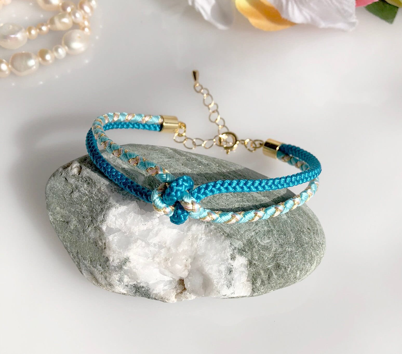 Dreams Come True Lucky Knot Japanese kumihimo Bracelet / with Mizuhiki ...