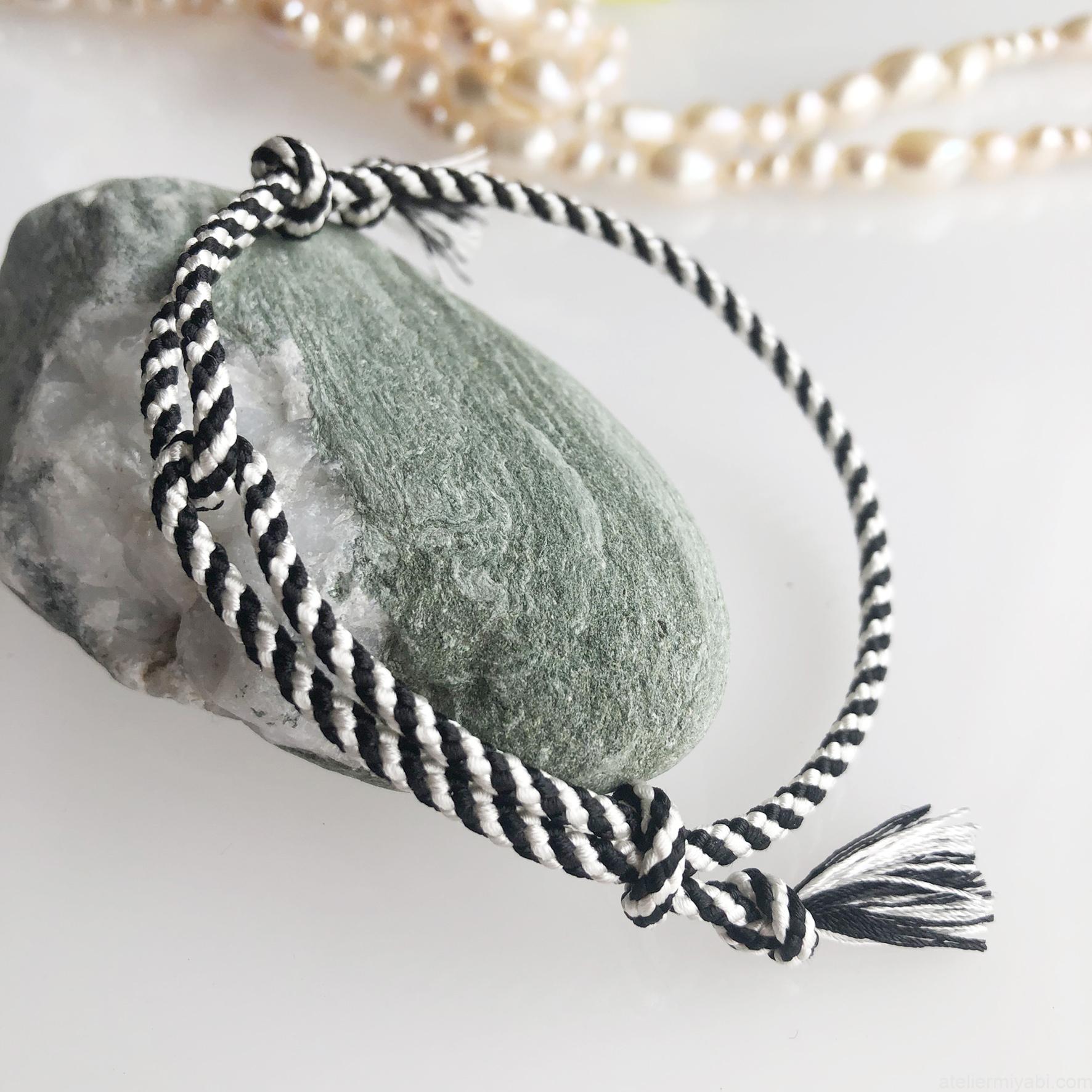 Japanese silk cord necklace - A handcrafted piece of jewelry