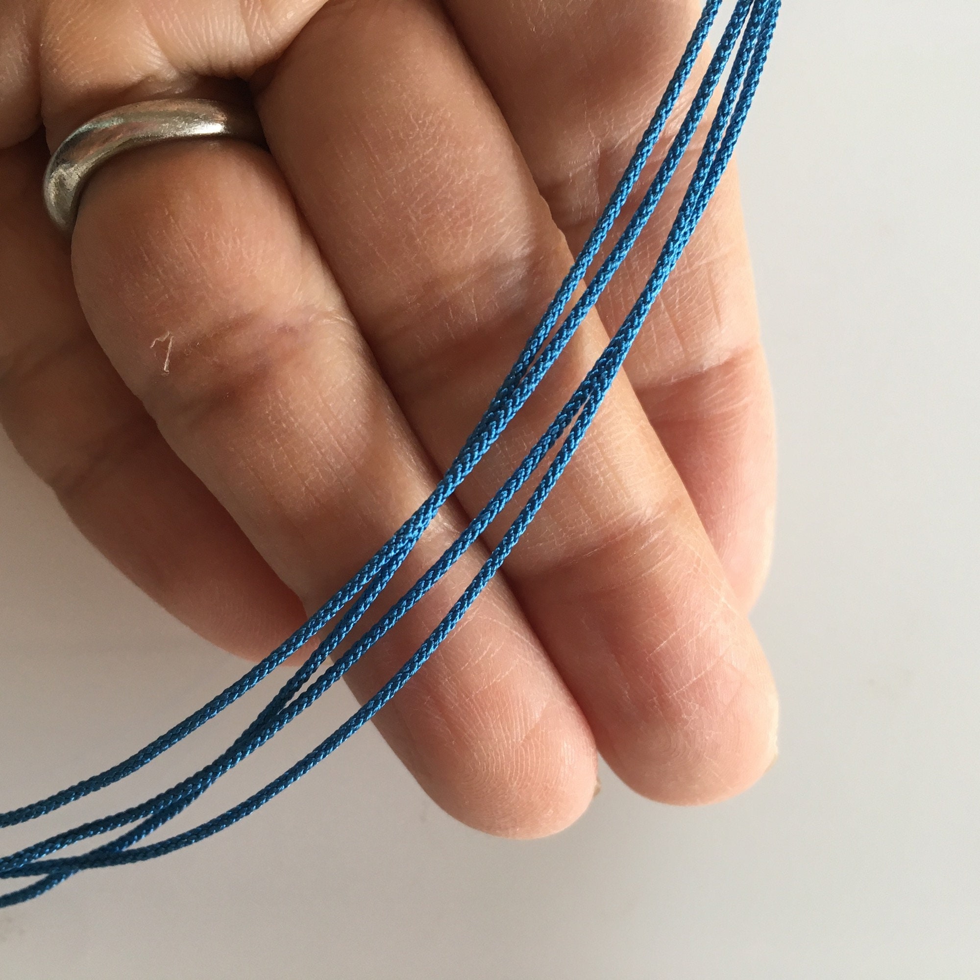 Silk round braided cord kumihimo 1mm Japanese silk cord “Edo-uchi-himo” 8  strand braid/MADE in JAPAN - Atelier Miyabi