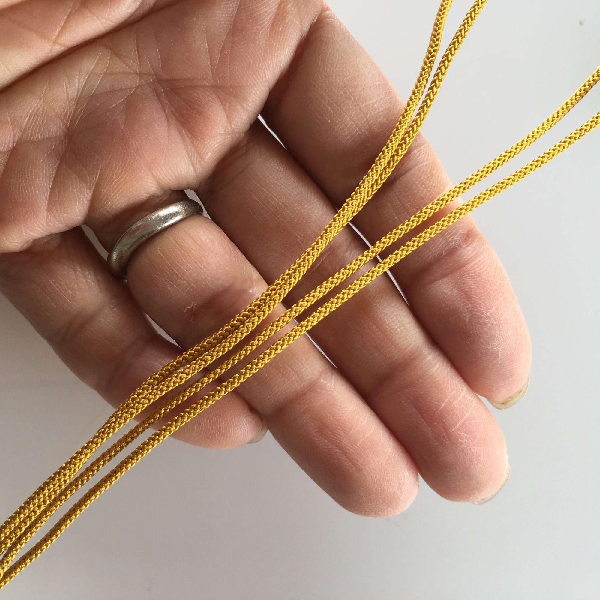 Silk round braided cord kumihimo 1mm Japanese silk cord “Edo-uchi-himo” 8  strand braid/MADE in JAPAN - Atelier Miyabi
