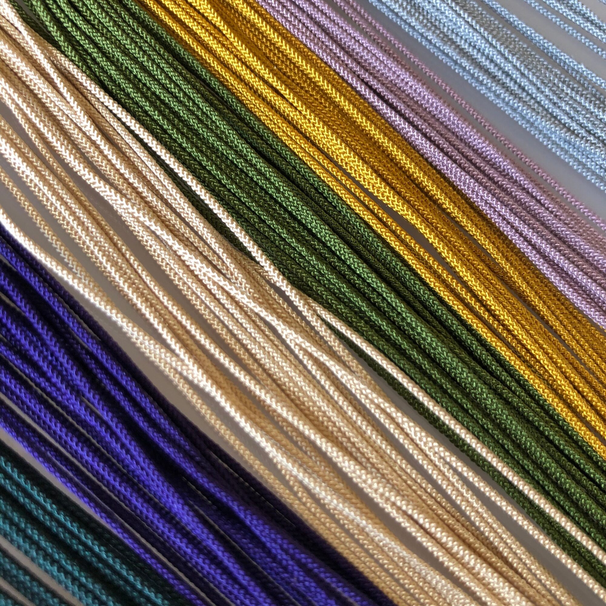 Silk 2 color braided cord kumihimo 1mm 2meters Japanese silk cord “youkaku”  - Atelier Miyabi