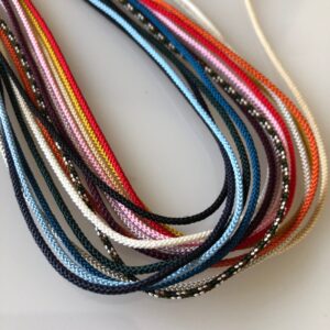 Silk round braided cord kumihimo shinobi no o/ 忍緒 kabuto 10mm THICK with  tassel ends/karauchi himo 16 strand braid /MADE in JAPAN - Atelier Miyabi