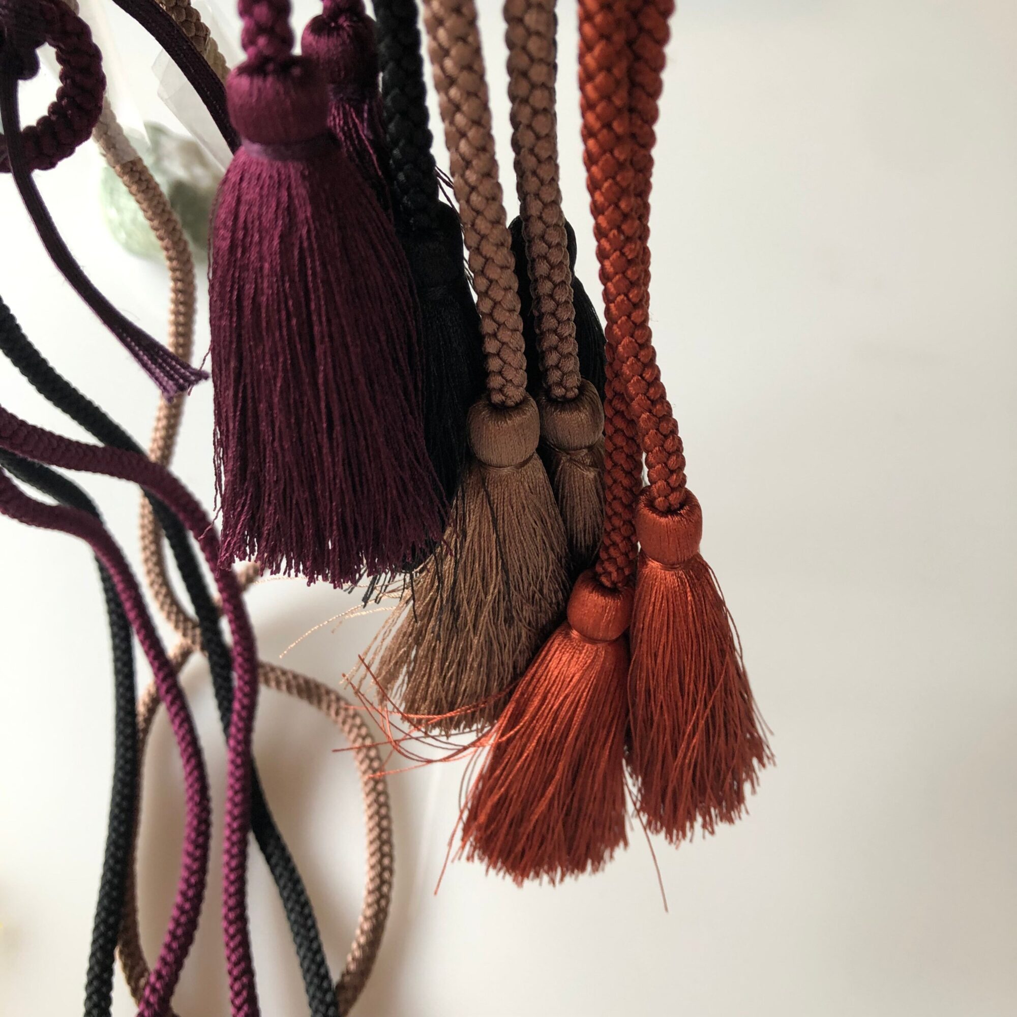 Silk round braided cord Japanese husahimo kumihimo 5mm width with tassel end / Made to order Available - Image 10
