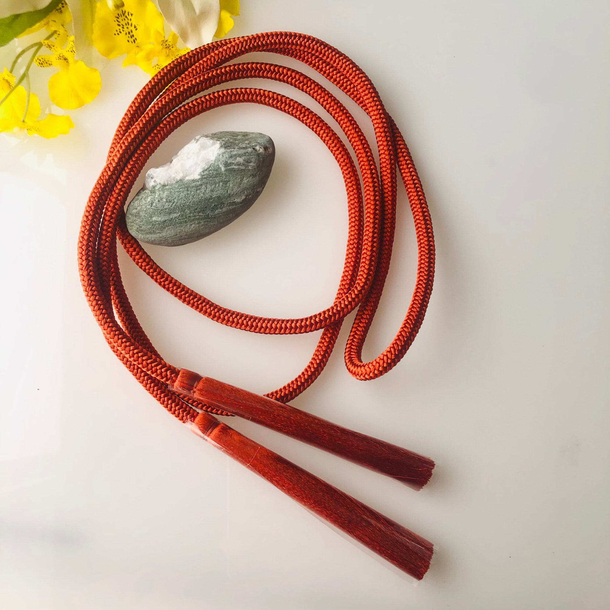 Silk kumihimo 7mm with tassel ends THICK Japanese silk cord "Kara-uchi-himo" 16 strand braid/MADE in JAPAN/Custom order available - Image 2