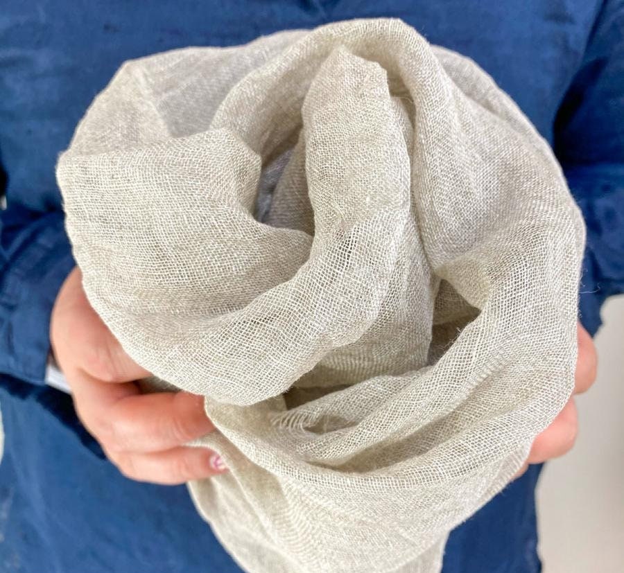 Japanese Linen gauze net fabric 100cm/ Mesh cloth/ Linen 100% Made in Kyoto / unwashed linen fabric - Image 7