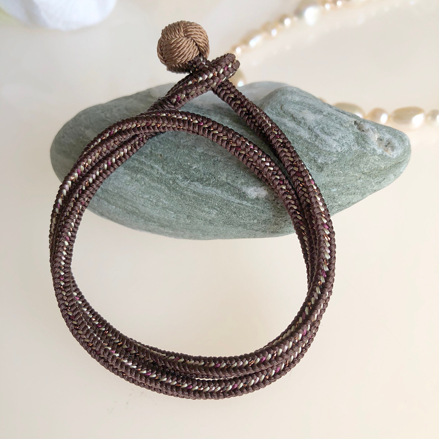 Silk round braided cord kumihimo 1.5mm 5meters Japanese silk cord