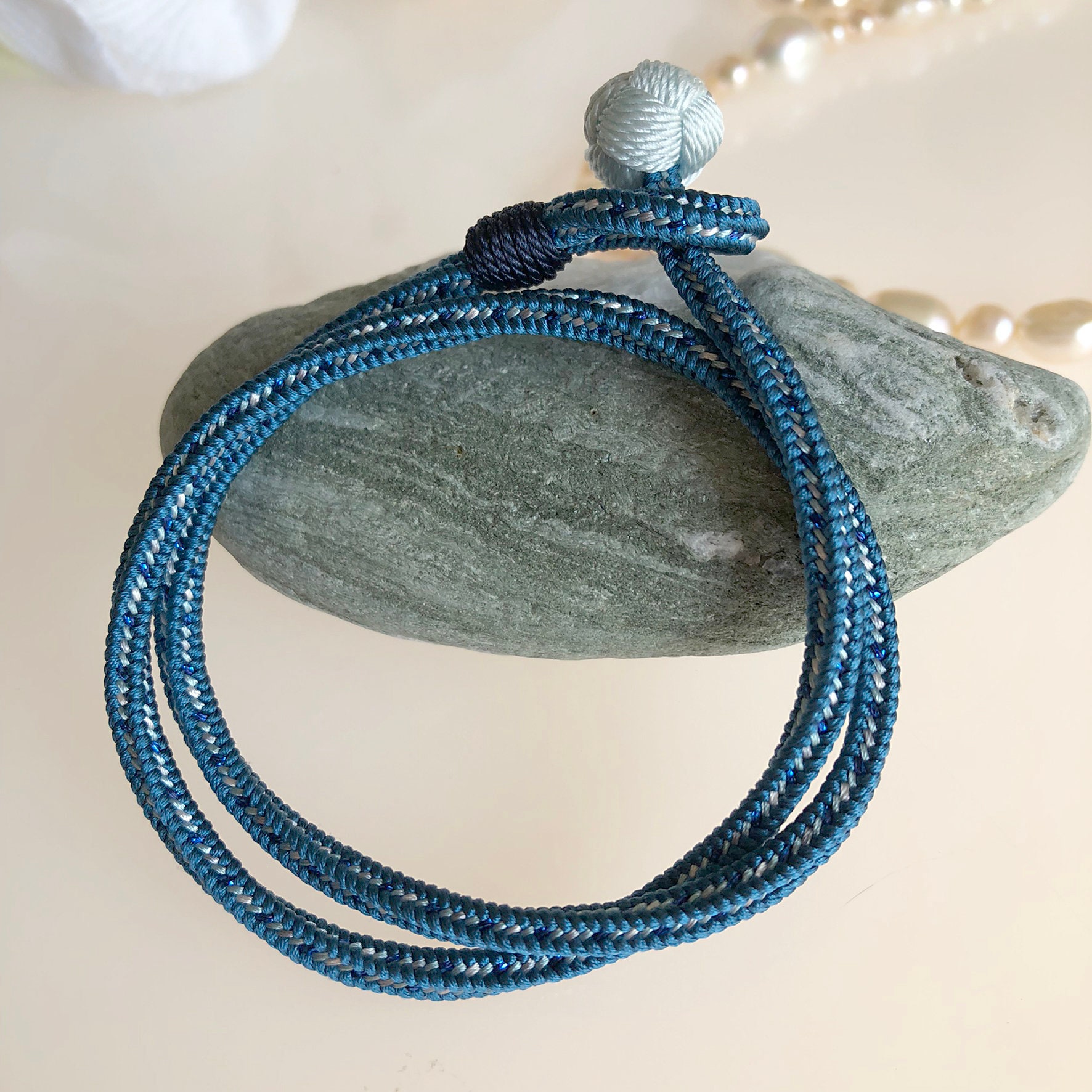 Silk kumihimo Double-wrap bracelet – made with traditional