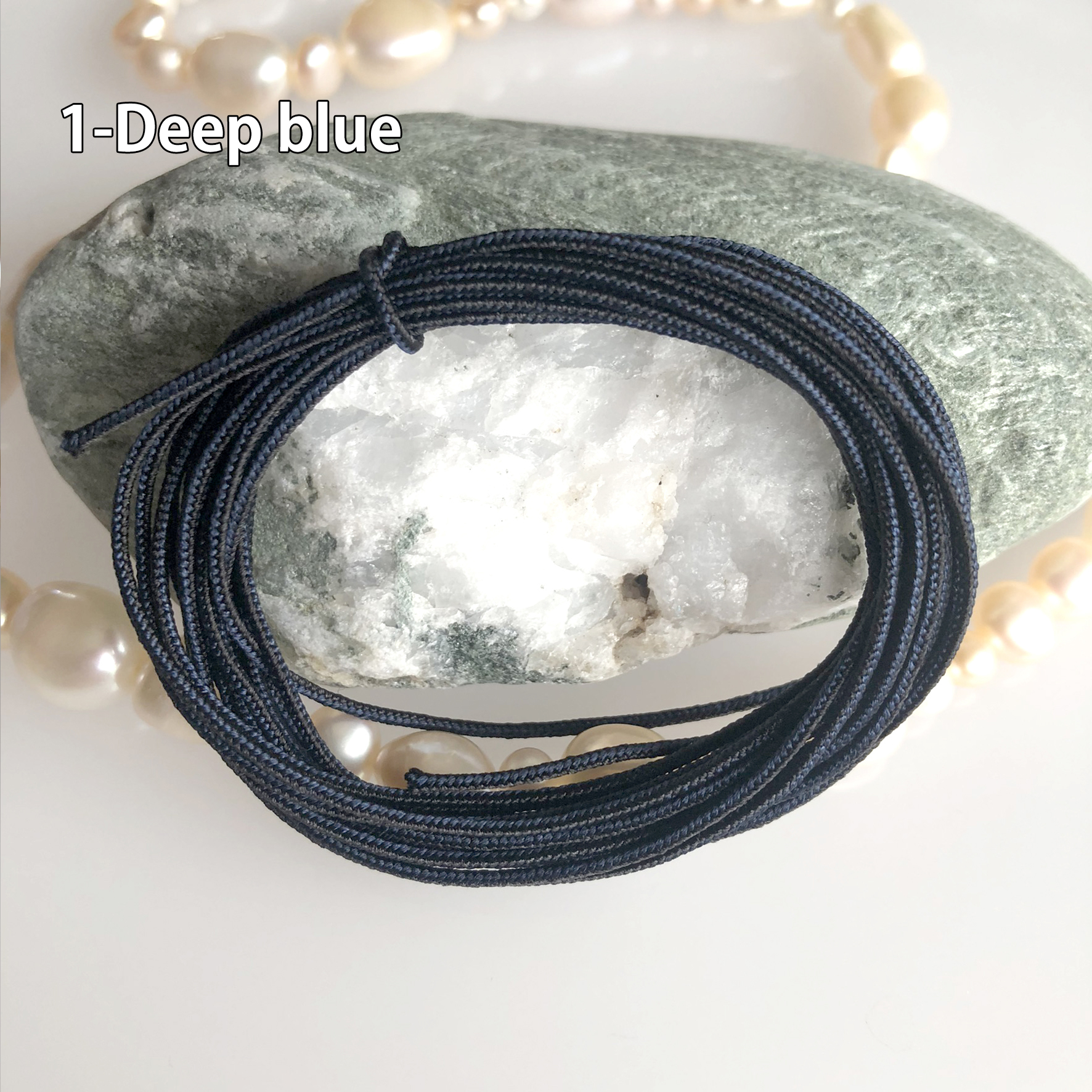 Silk round braided cord kumihimo 1.5mm 5meters Japanese silk cord  “Edo-uchi-himo” 8 strand braid/MADE in JAPAN - Atelier Miyabi
