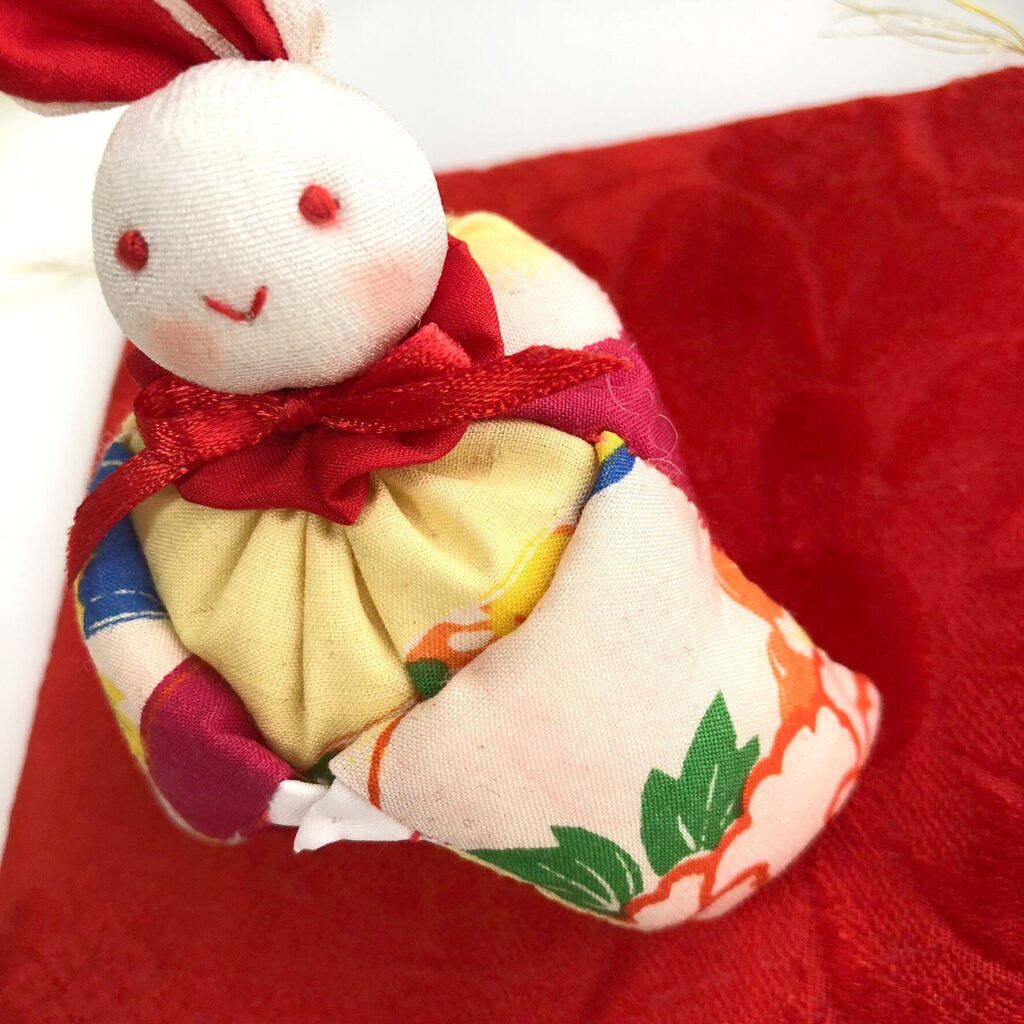 Kimono upcycled Silk kimono fabric rabbit doll/ made of vintage ...