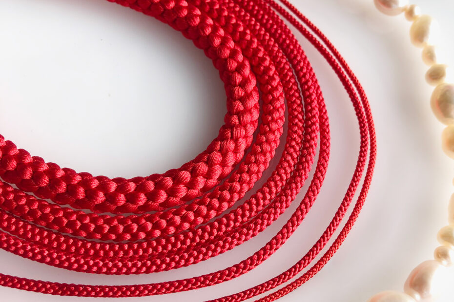 red silk kumihimo cord