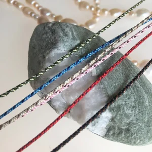 Silk round braided cord kumihimo 1.3mm Nature inspired mix color: 1meter