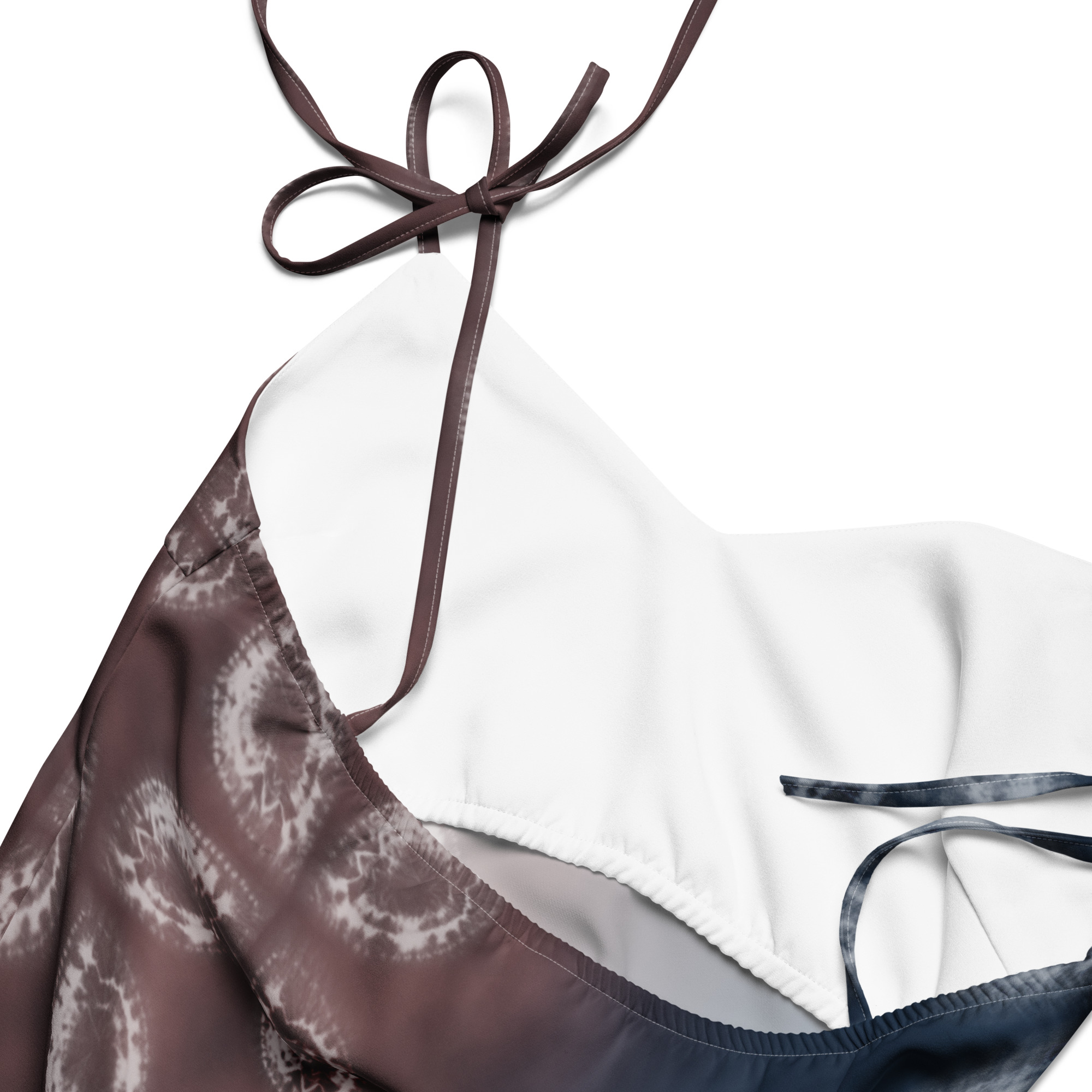 Akane & Indigo Shibori-Inspired Slip Dress Dramatic Two-Tone All-Over Print - Image 12