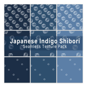 Japanese Indigo Shibori Texture Pack Vol.1 – Kanoko & Tekumo Styles (Seamless Patterns)