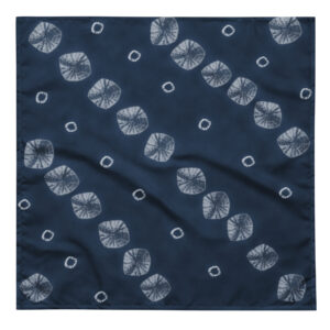 Indigo shibori inspired bandana with Japanese furoshiki pattern