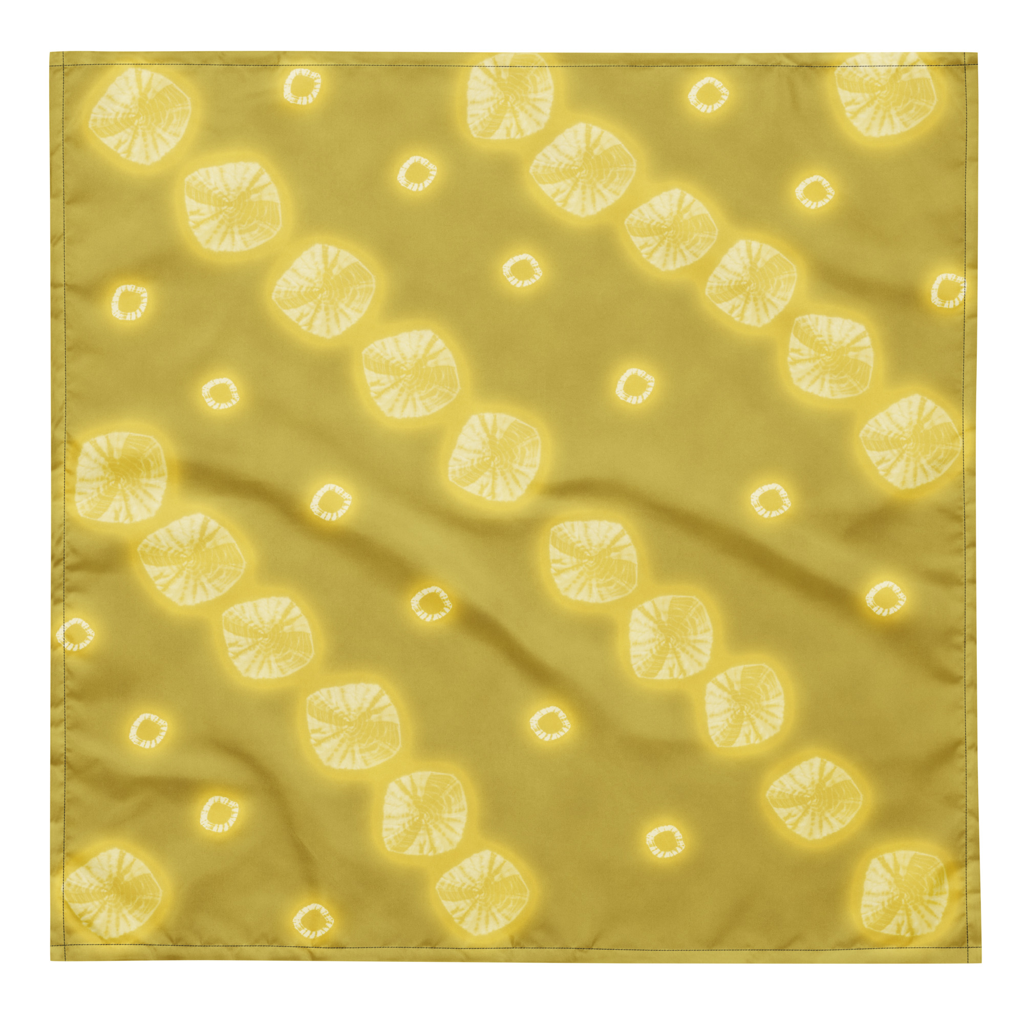 Kariyasu Yellow Shibori Bandana | Japanese Furoshiki Textile – Tekumo Drift