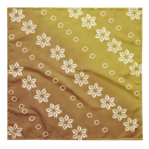 Yellow  Nuishime Shibori Flower Furoshiki Bandana – Diagonal Drift