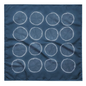 Indigo Nuishime Shibori Circle Furoshiki Bandana – Even Grid