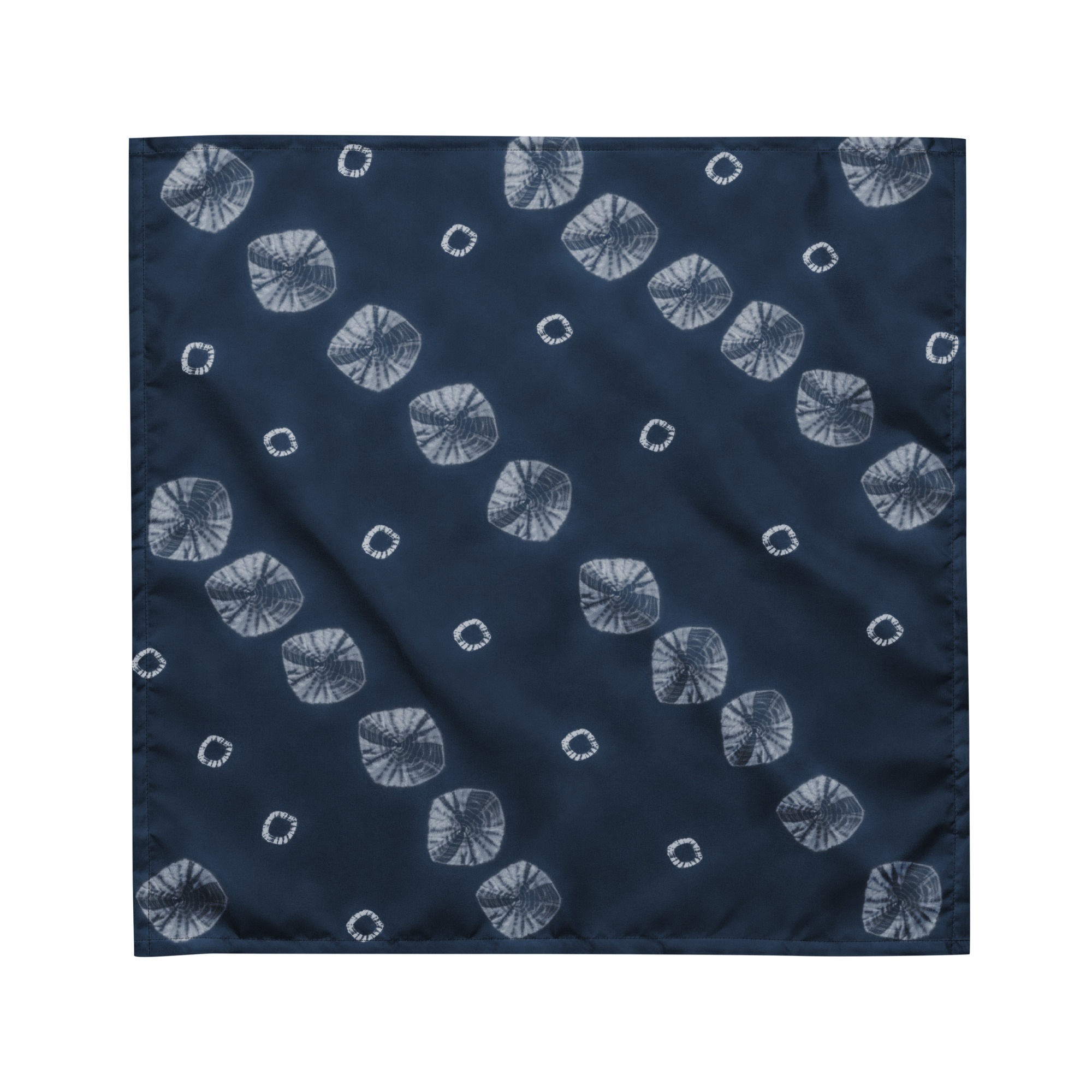 Indigo Shibori Bandana | Japanese Furoshiki Textile Inspired by Aizome – Tekumo Drift - Image 7