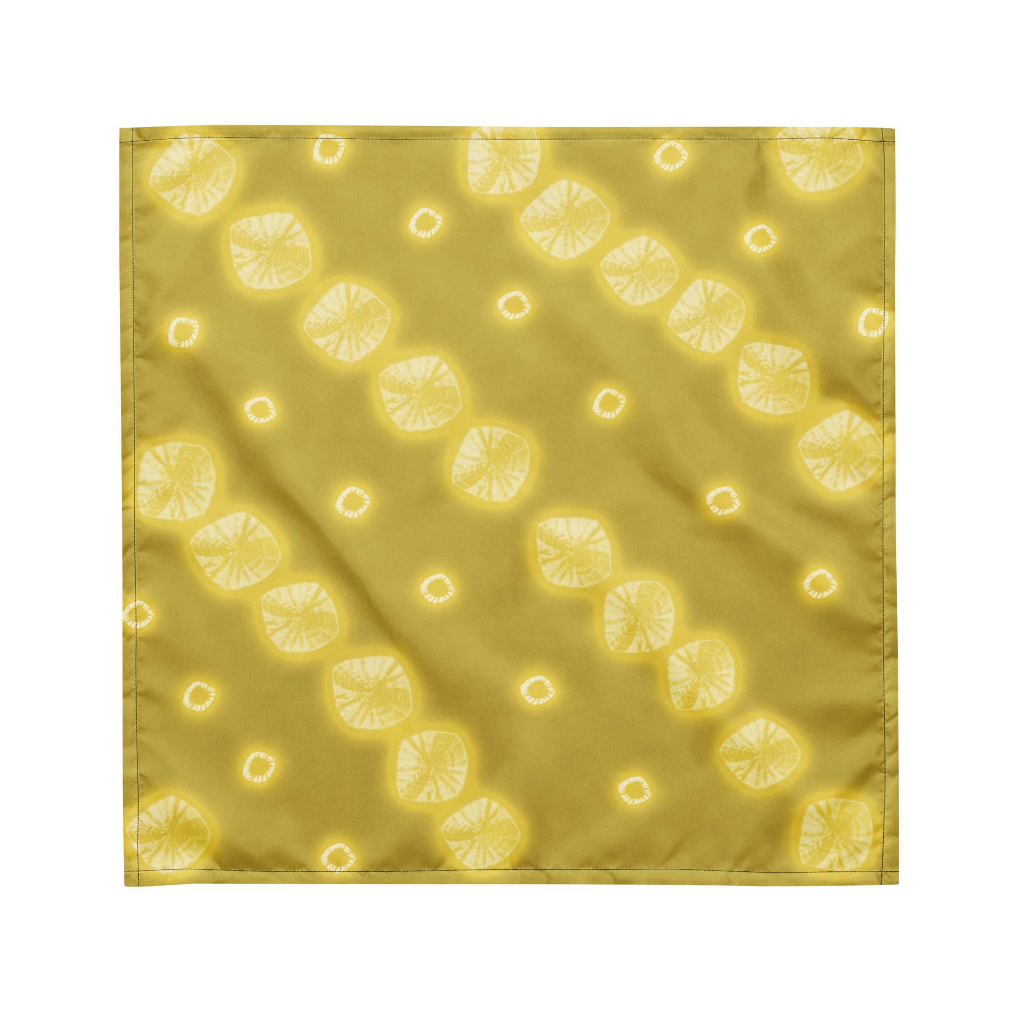 Kariyasu Yellow Shibori Bandana | Japanese Furoshiki Textile – Tekumo Drift - Image 6