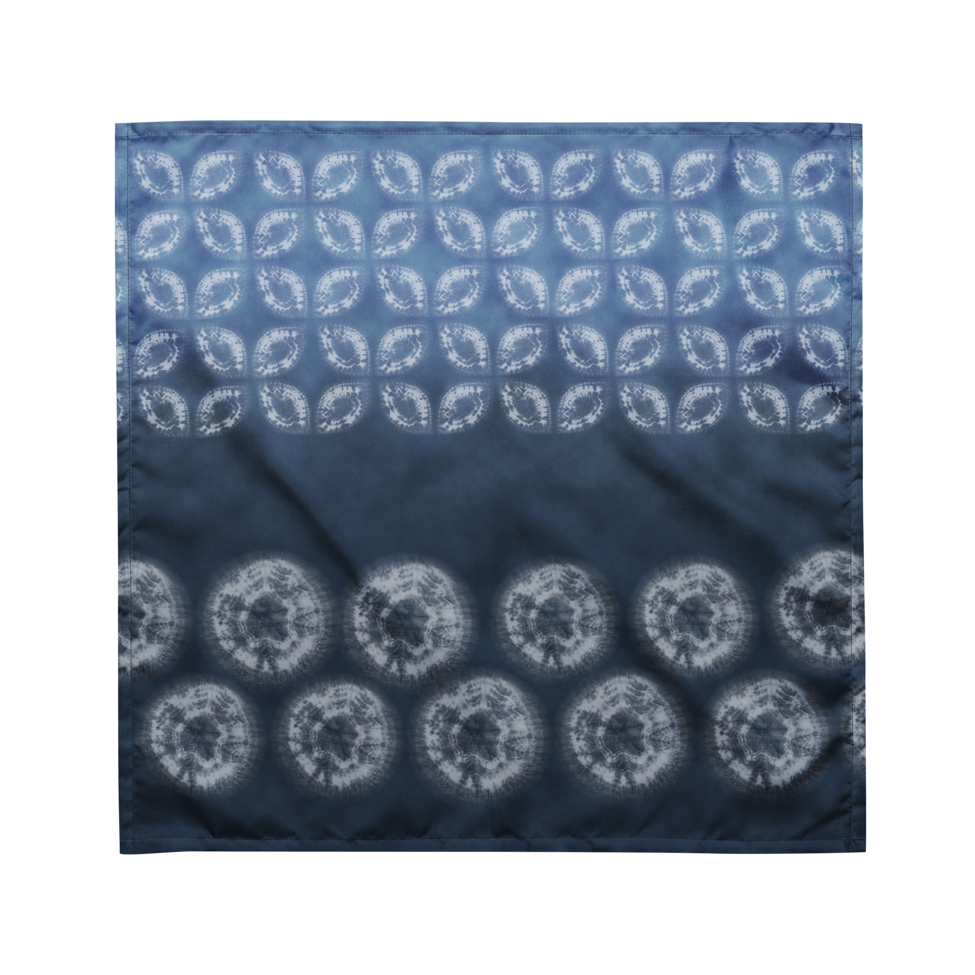 Indigo Shibori Shippou & Circle bandana Furoshiki – Textile Design Inspired by Hand-Dyed Shibori Motifs – - Image 9