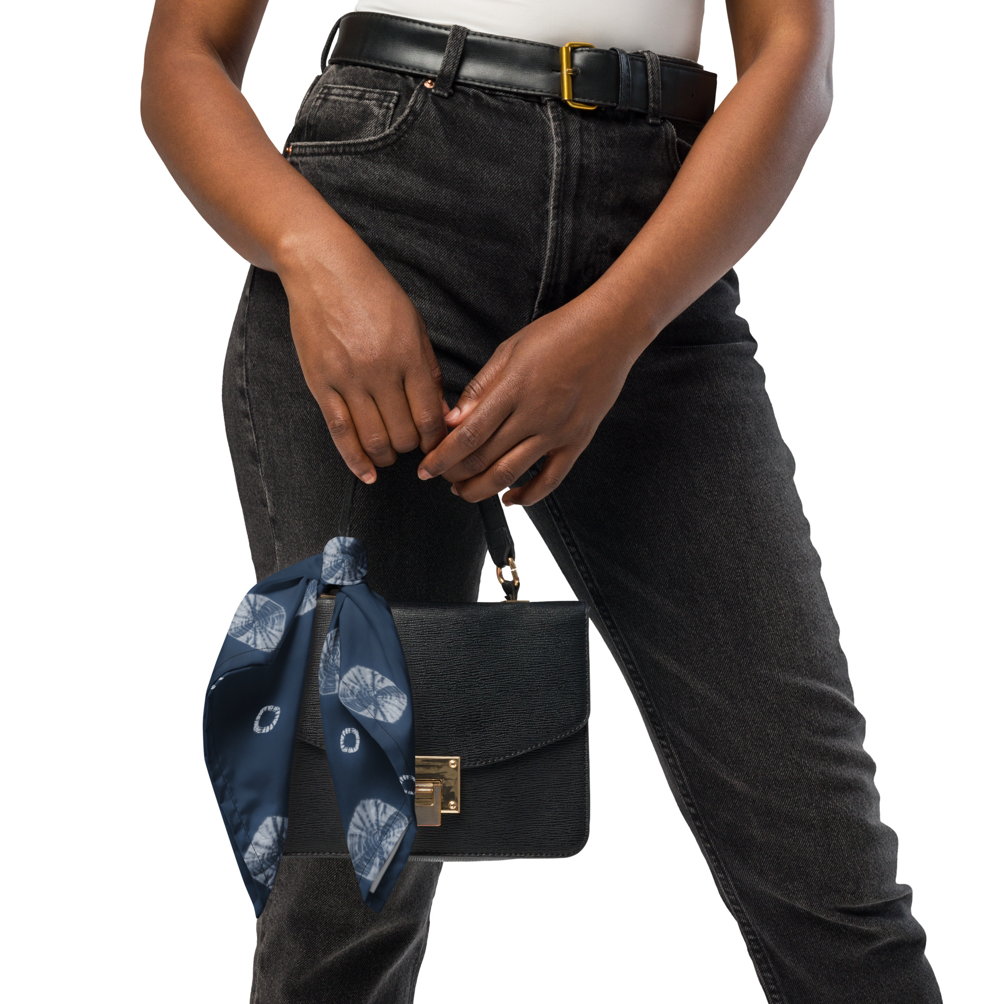 Indigo Shibori Bandana | Japanese Furoshiki Textile Inspired by Aizome – Tekumo Drift - Image 5