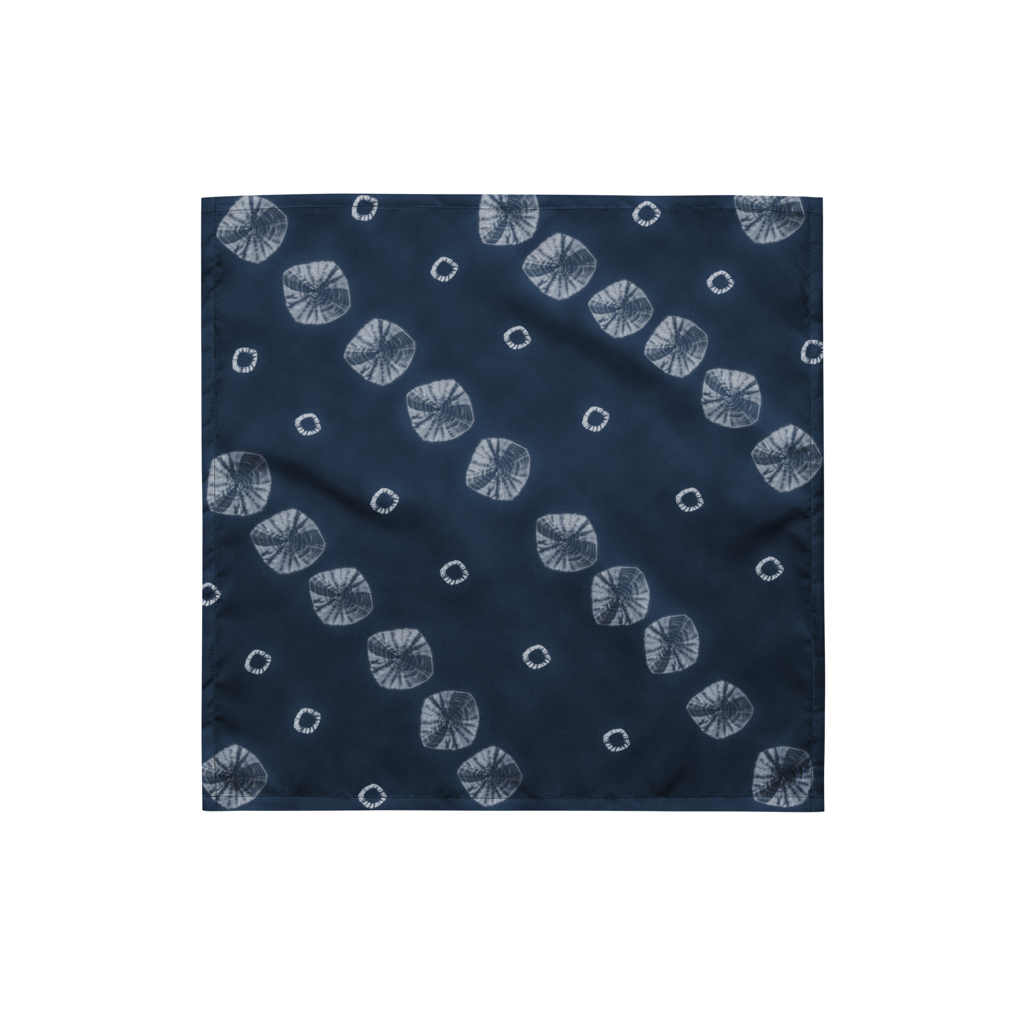 Indigo Shibori Bandana | Japanese Furoshiki Textile Inspired by Aizome – Tekumo Drift - Image 6