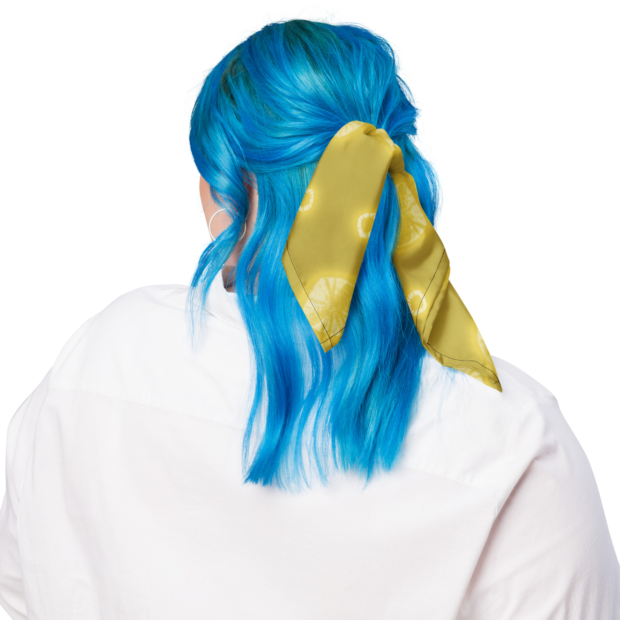 Kariyasu Yellow Shibori Bandana | Japanese Furoshiki Textile – Tekumo Drift - Image 3