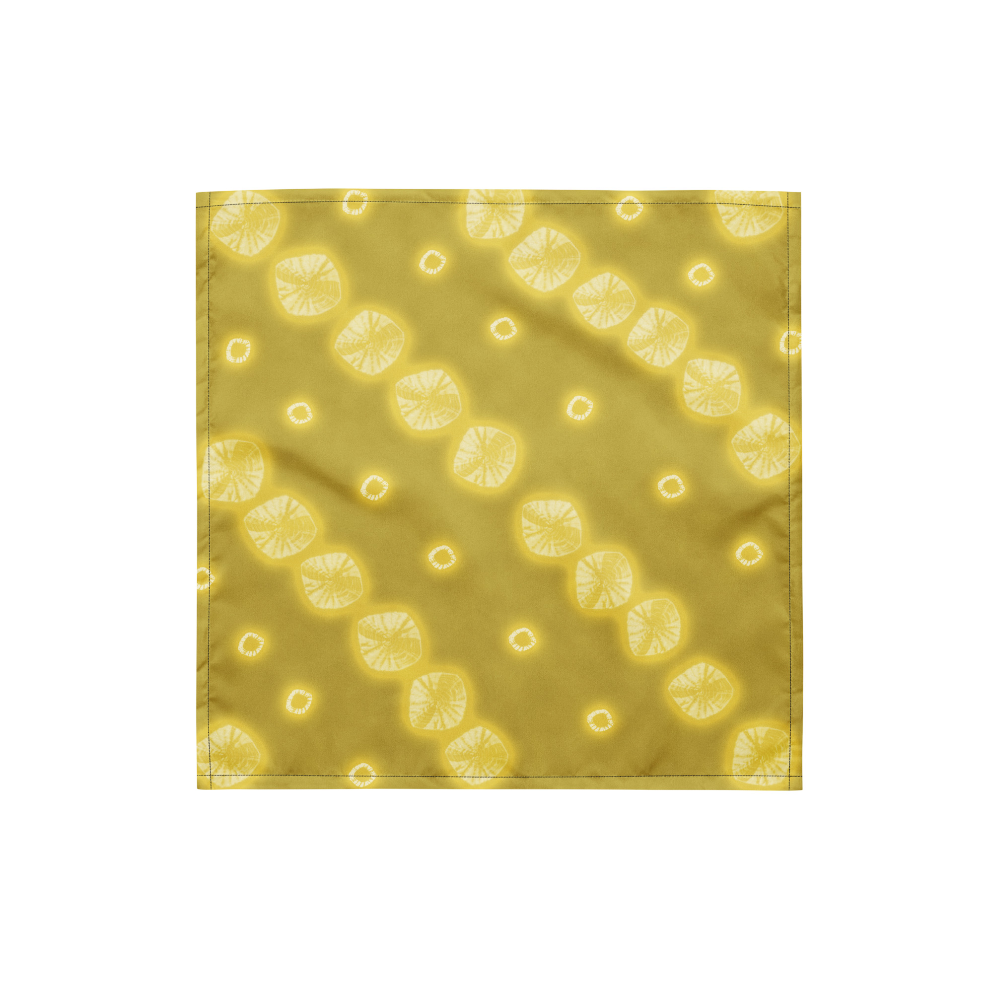 Kariyasu Yellow Shibori Bandana | Japanese Furoshiki Textile – Tekumo Drift - Image 5