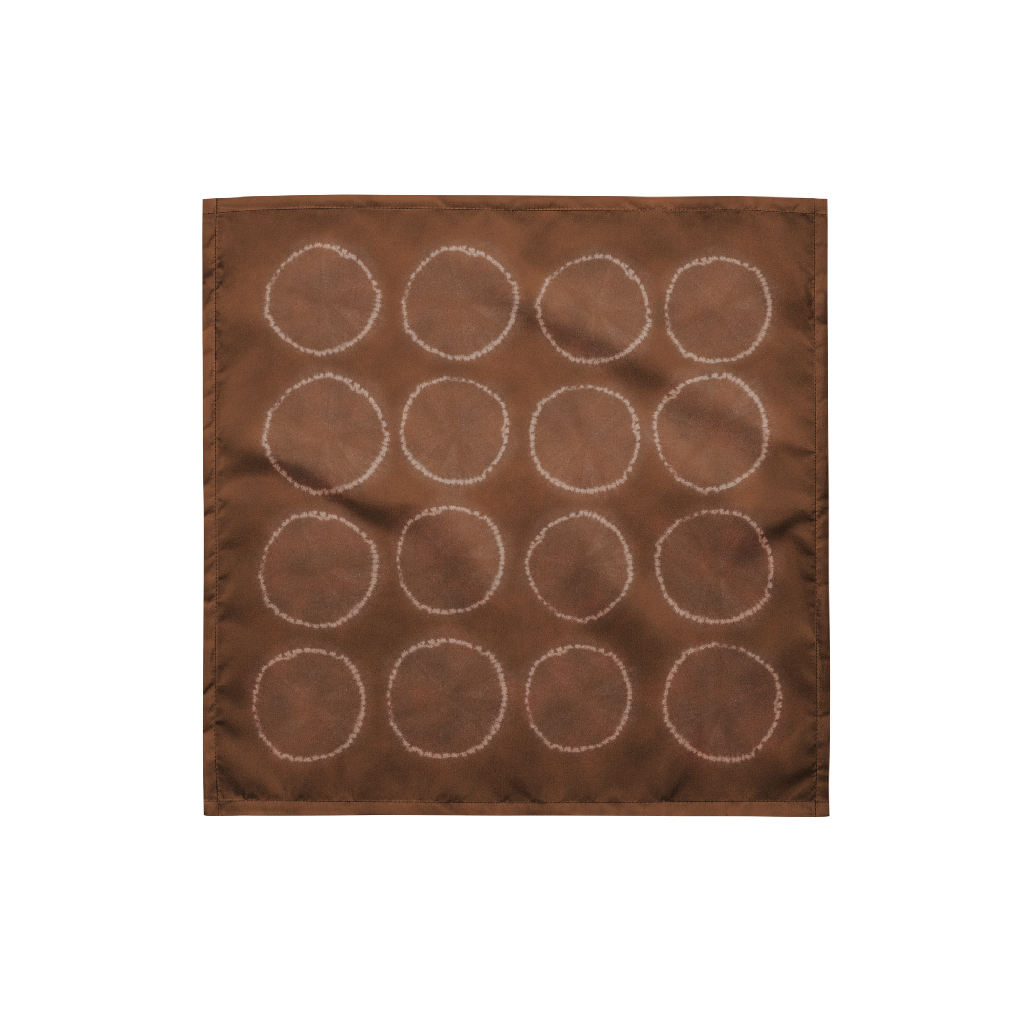 Kakishibu Nuishime Shibori Circle Furoshiki Bandana – Even Grid - Image 4