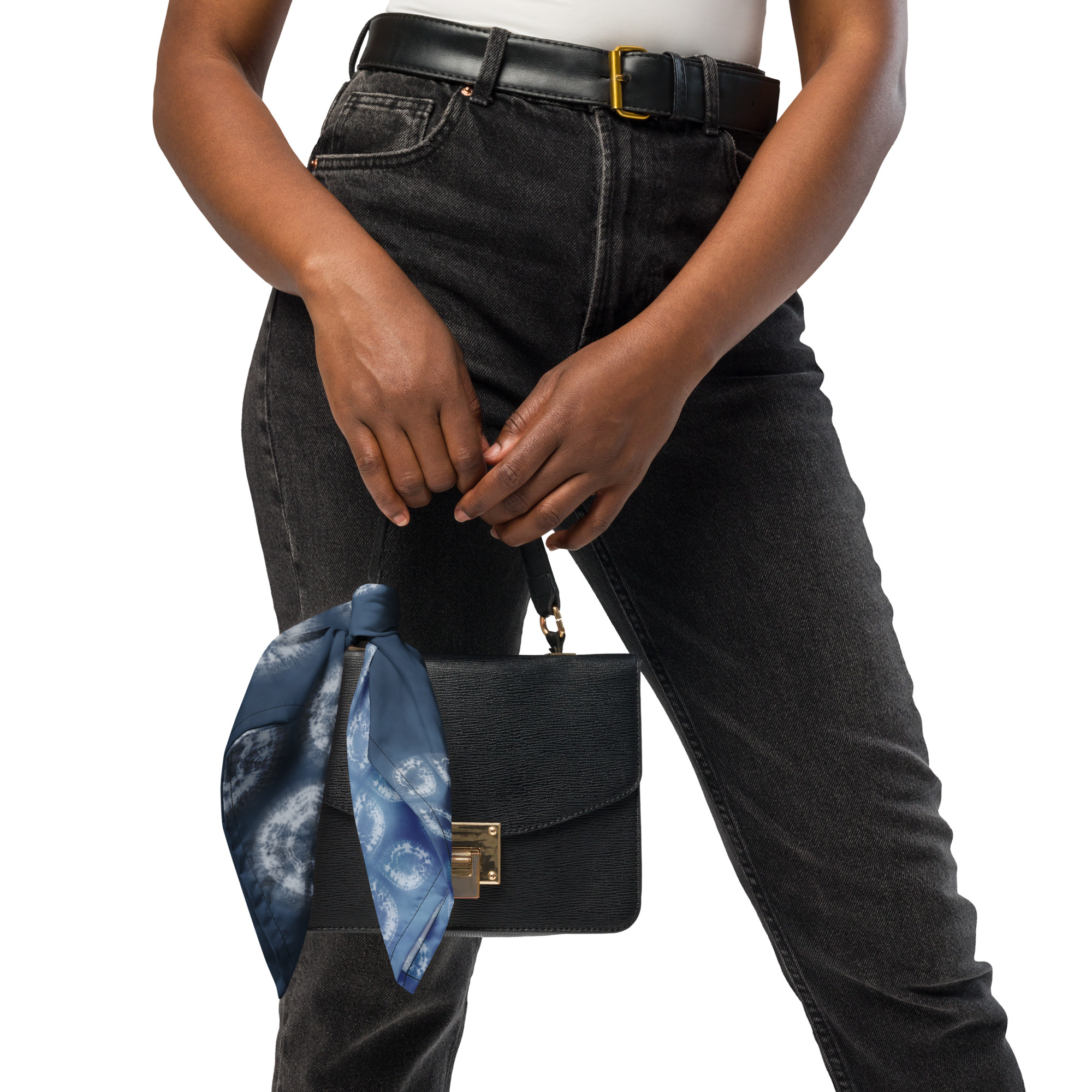 Indigo Shibori Shippou & Circle bandana Furoshiki – Textile Design Inspired by Hand-Dyed Shibori Motifs – - Image 4