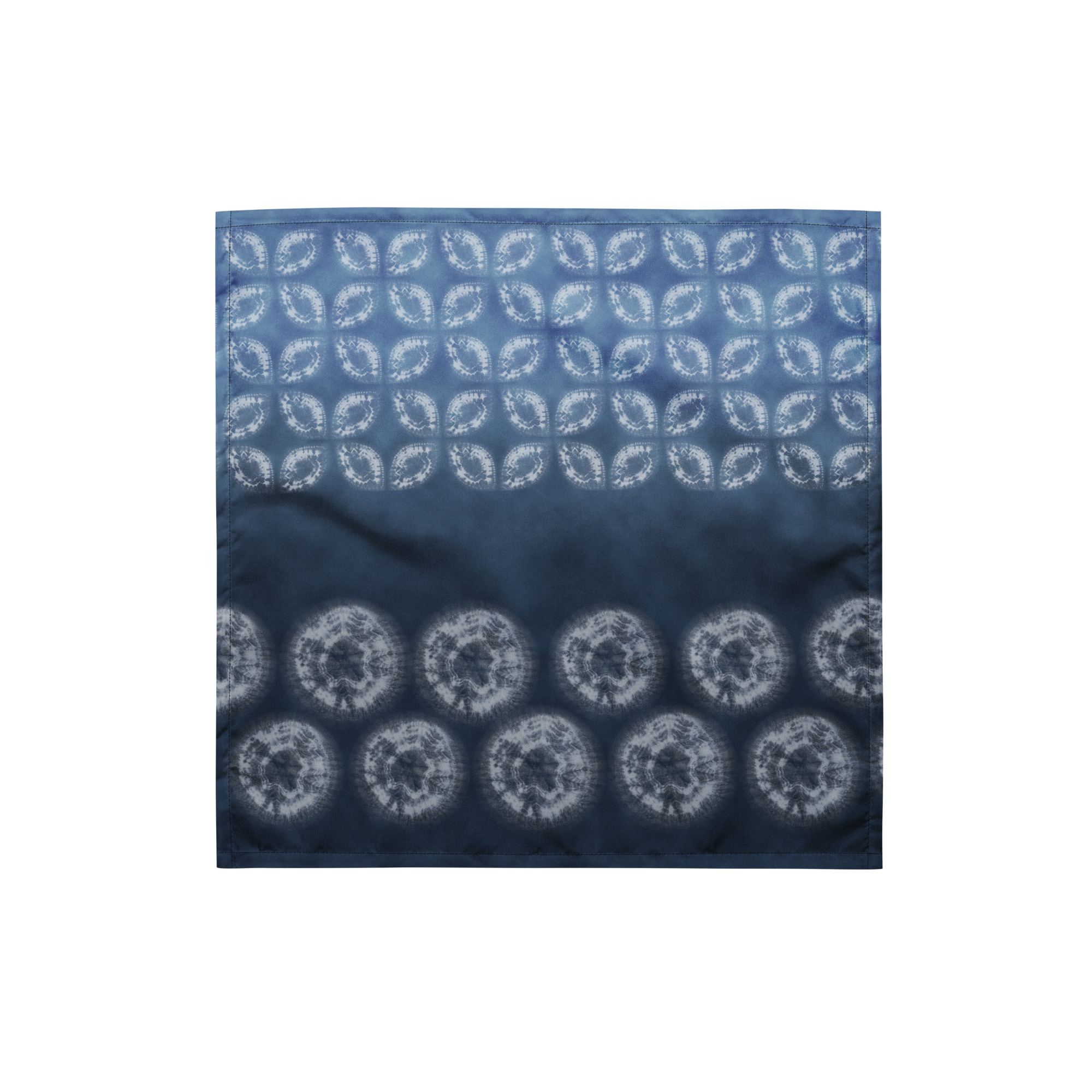 Indigo Shibori Shippou & Circle bandana Furoshiki – Textile Design Inspired by Hand-Dyed Shibori Motifs – - Image 8