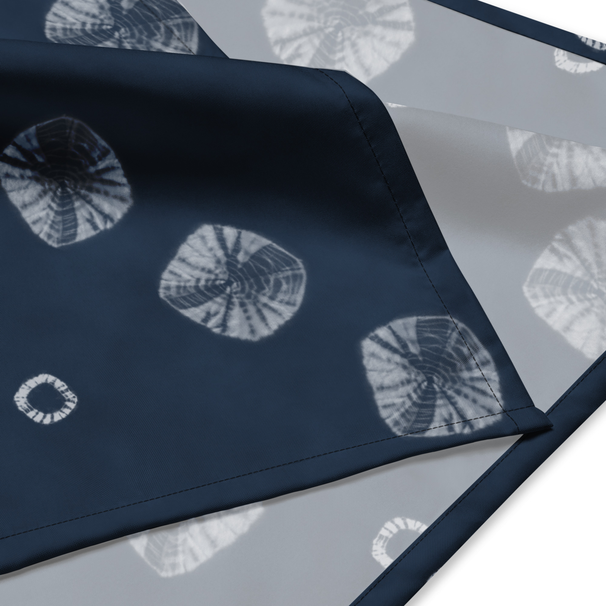 Indigo Shibori Bandana | Japanese Furoshiki Textile Inspired by Aizome – Tekumo Drift - Image 2