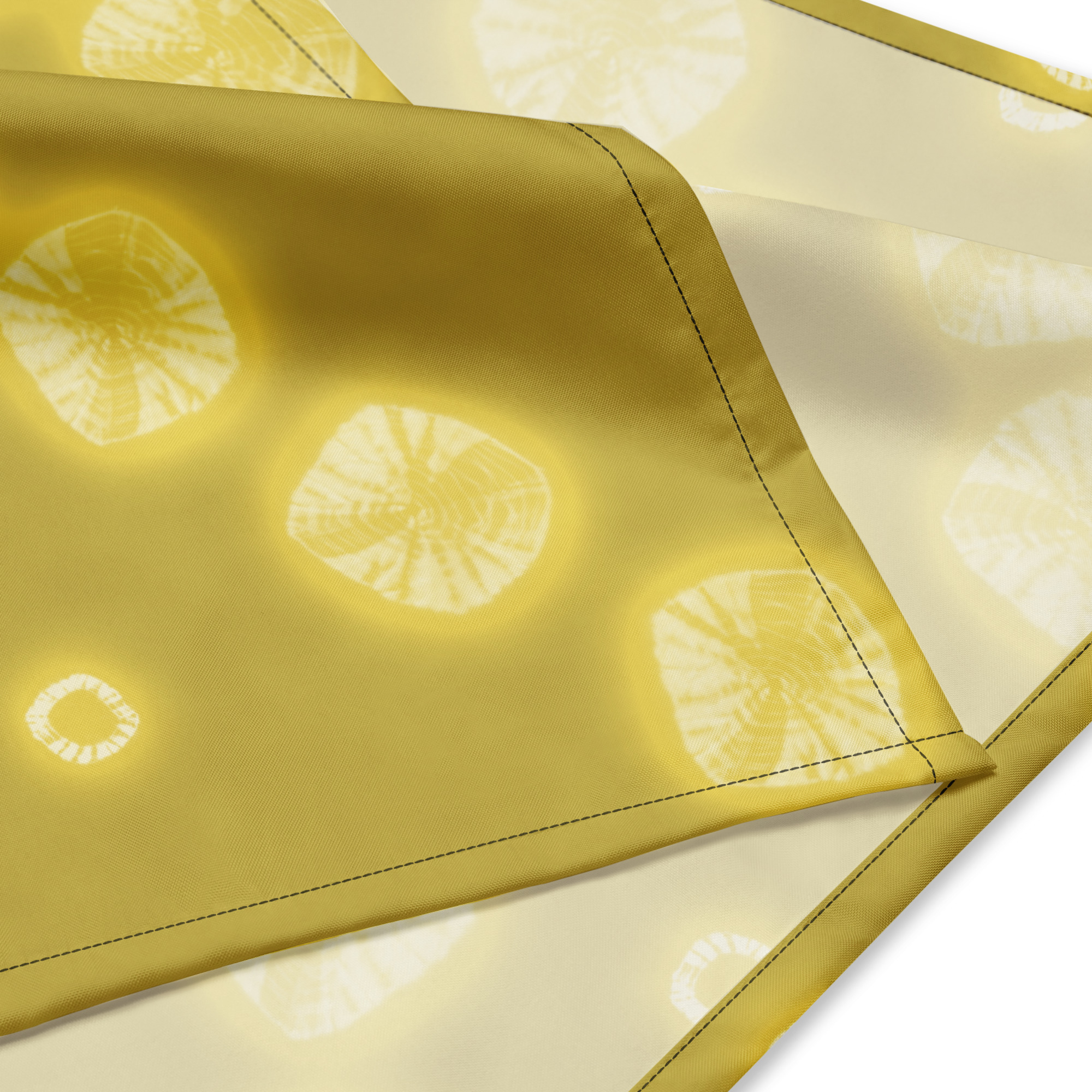 Kariyasu Yellow Shibori Bandana | Japanese Furoshiki Textile – Tekumo Drift - Image 4