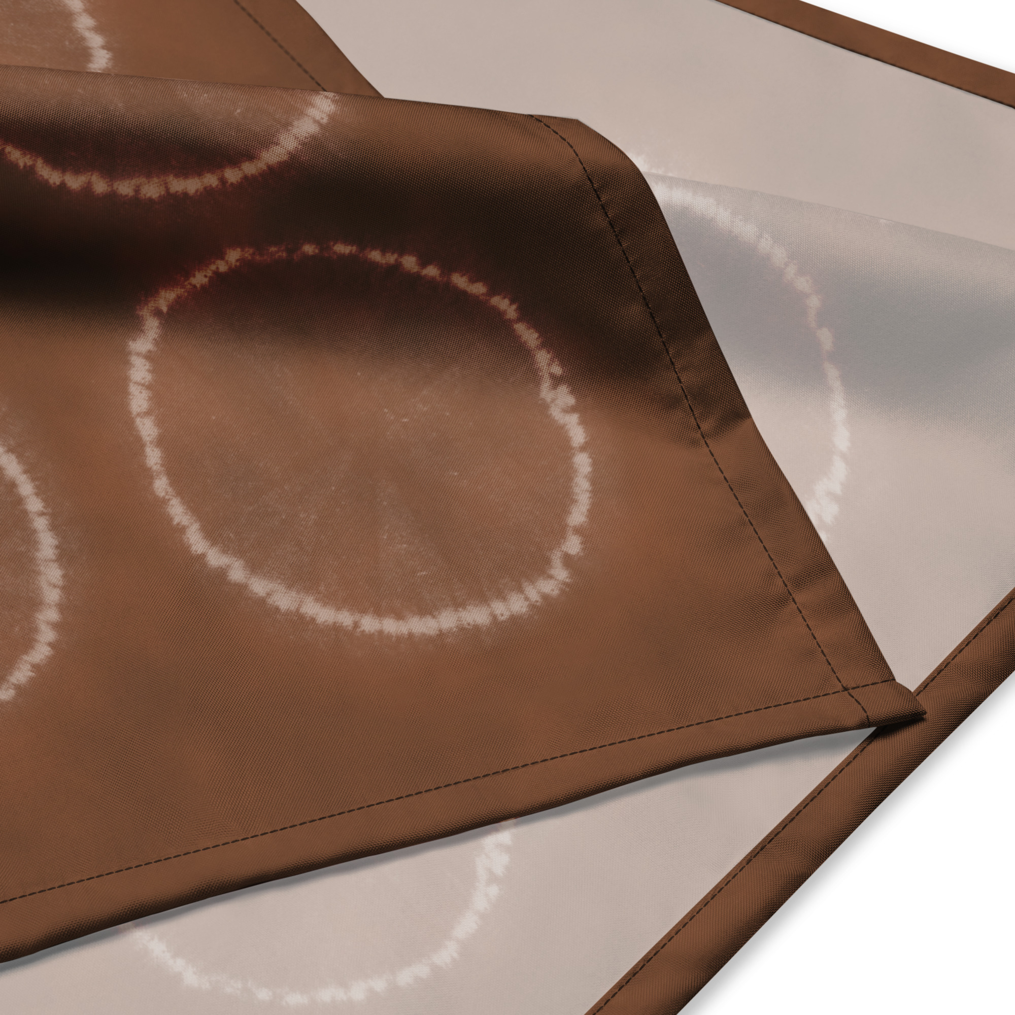 Kakishibu Nuishime Shibori Circle Furoshiki Bandana – Even Grid - Image 2