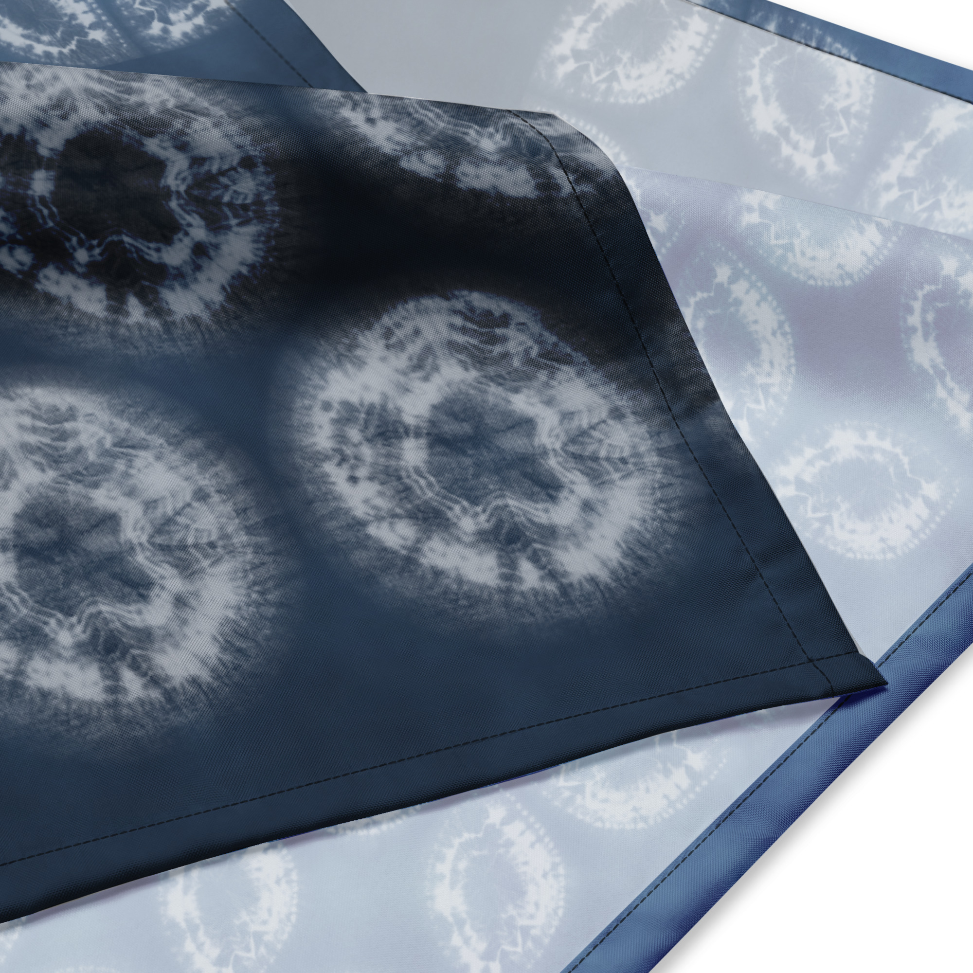 Indigo Shibori Shippou & Circle bandana Furoshiki – Textile Design Inspired by Hand-Dyed Shibori Motifs – - Image 6