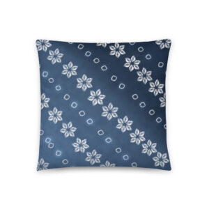 Indigo Shibori Cushion – Japanese Tie-Dye Inspired Pillow with Insert