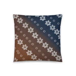 Indigo and Kakishibu Shibori Throw Pillow – Japanese Textile Inspired Cushion