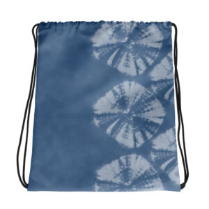 Indigo Occasion Event Bag Shibori-Inspired Drawstring Bag for Rehearsal & Events
