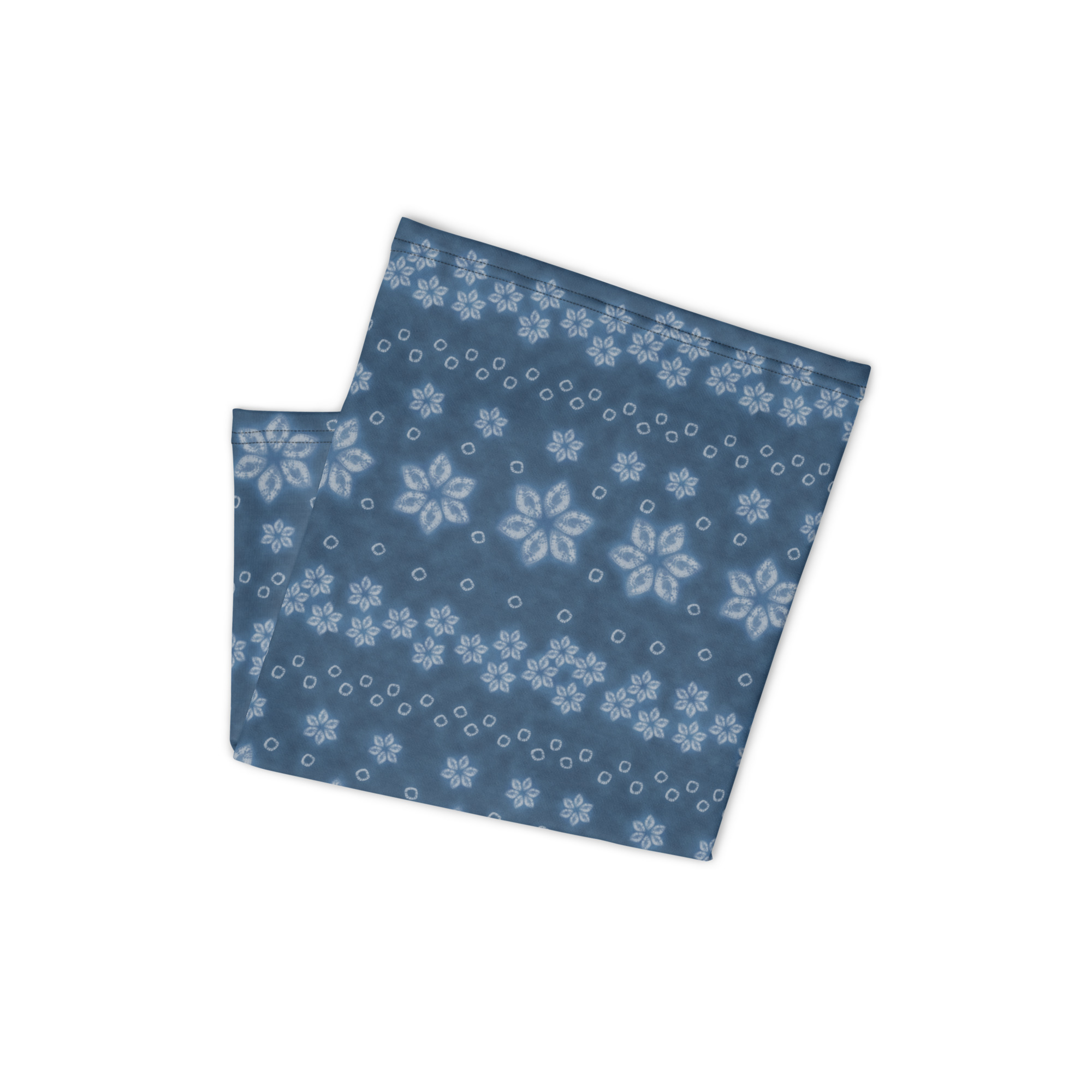 Indigo Shibori Neck Gaiter – All-Season Tube Scarf Inspired by Japanese Tie-Dye - Image 5