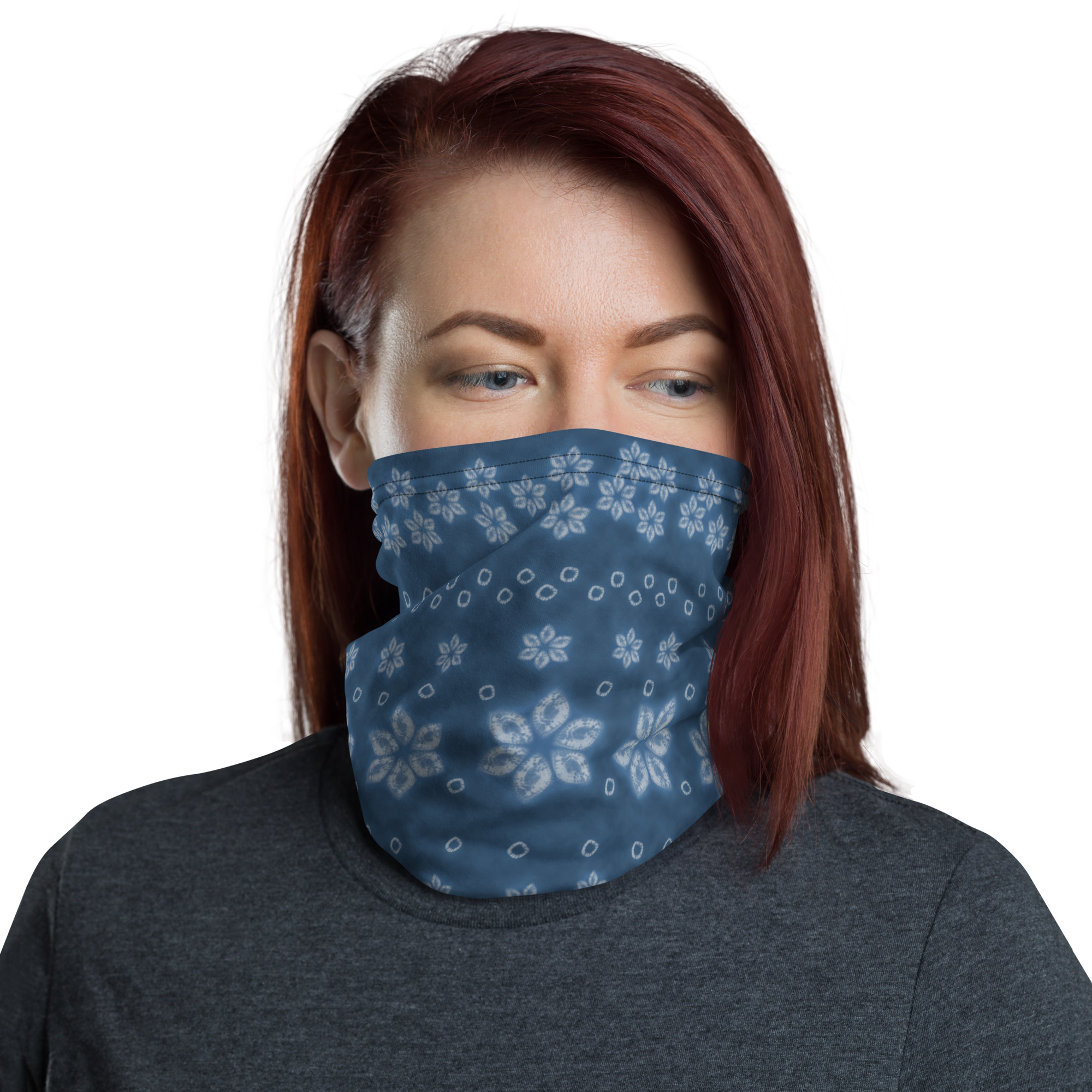 Indigo Shibori Neck Gaiter – All-Season Tube Scarf Inspired by Japanese Tie-Dye - Image 6