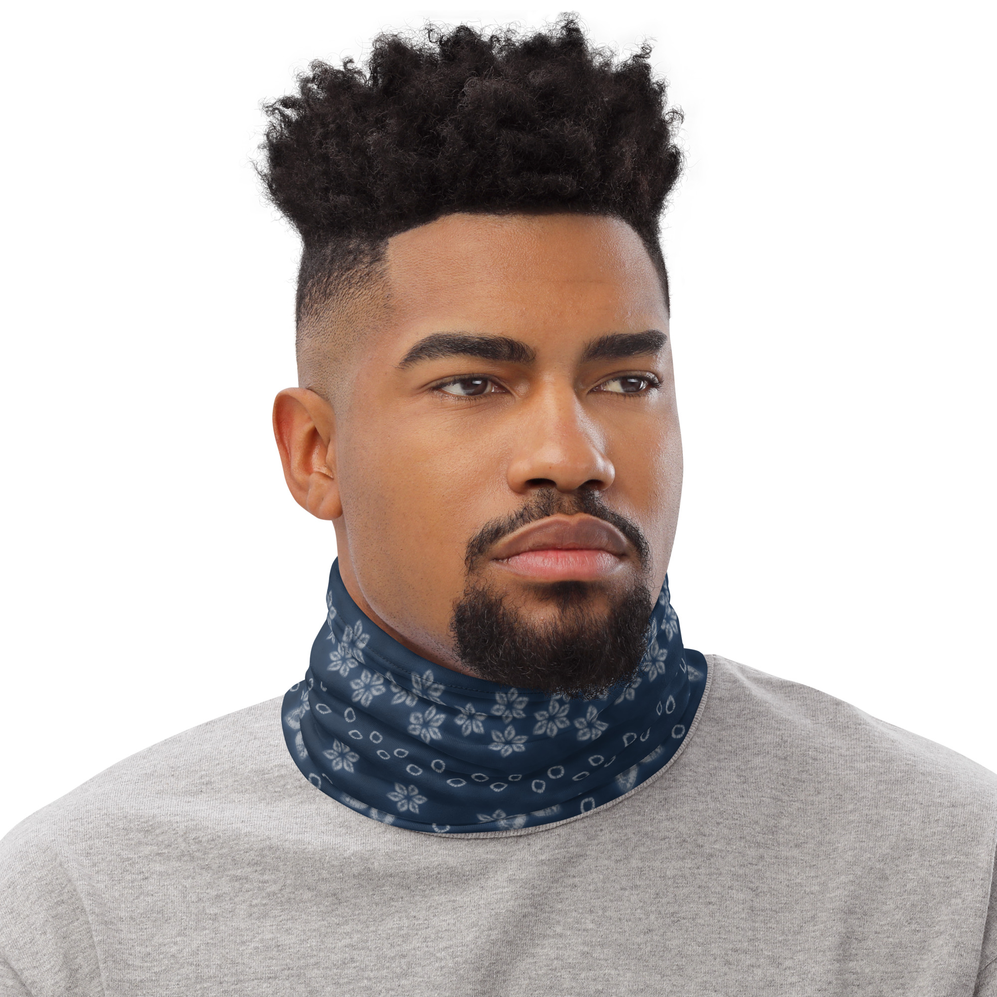 Deep Indigo Shibori Neck Gaiter – All-Season Tube Scarf Inspired by Japanese Tie-Dy - Image 8