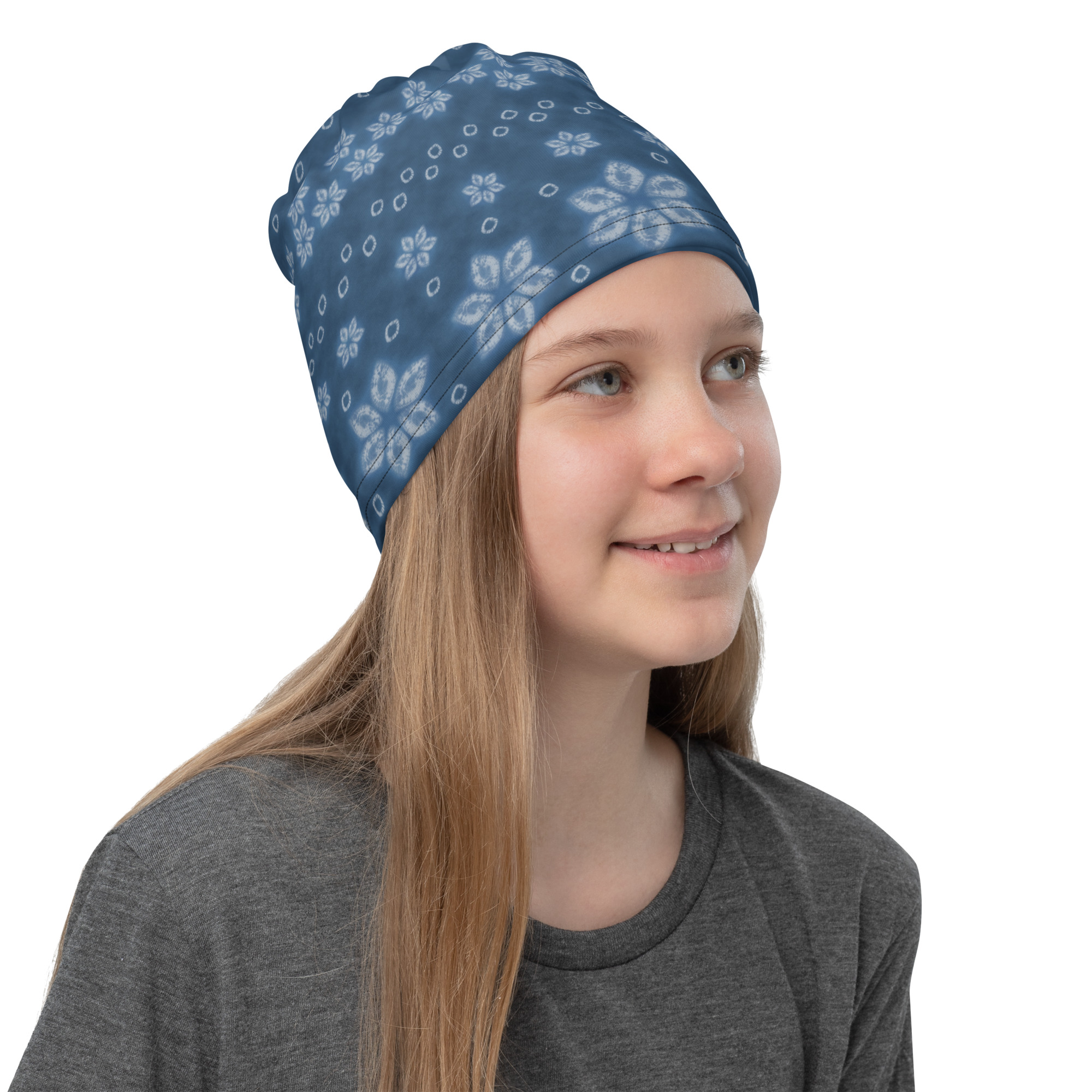Indigo Shibori Neck Gaiter – All-Season Tube Scarf Inspired by Japanese Tie-Dye - Image 10