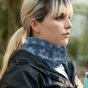 Indigo Shibori Neck Gaiter – All-Season Tube Scarf Inspired by Japanese Tie-Dye