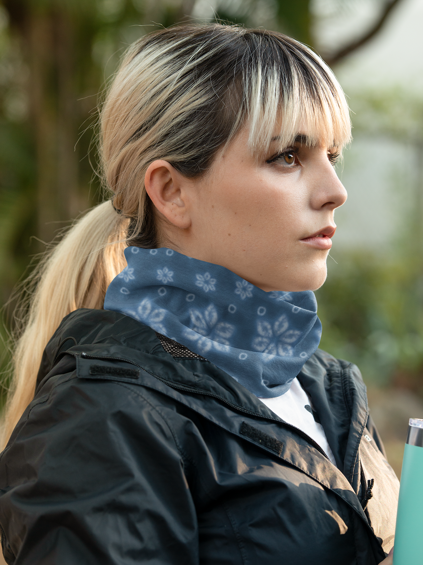 Indigo Shibori Neck Gaiter – All-Season Tube Scarf Inspired by Japanese Tie-Dye