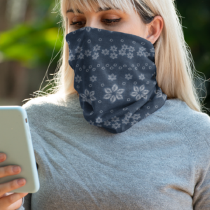 Deep Indigo Shibori Neck Gaiter – All-Season Tube Scarf Inspired by Japanese Tie-Dy