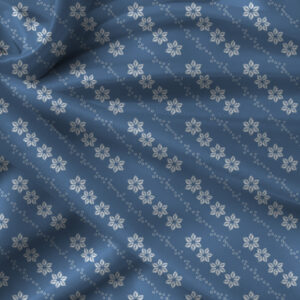 Indigo flower Shibori-Inspired print Fabric (Combed Cotton Prima) Cotton 100%