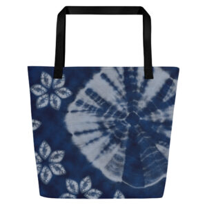 Indigo All-Over Print Large Tote Bag