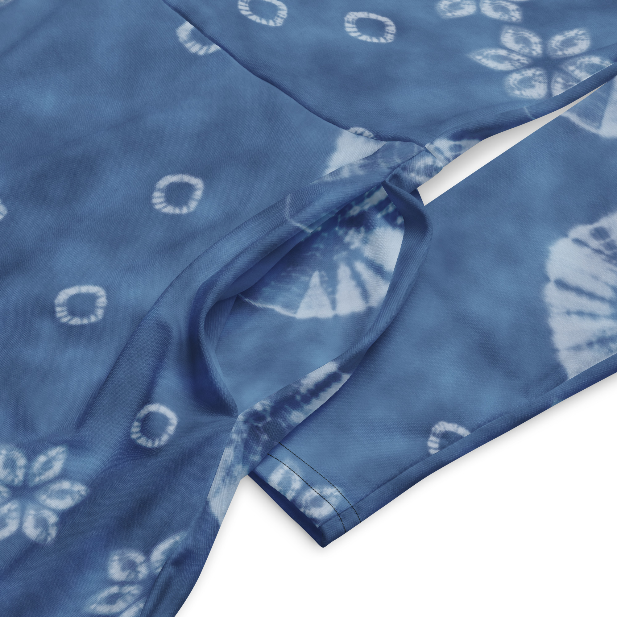 Indigo shibori All-over print long sleeve midi dress - Image 7