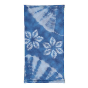 Indigo Shibori Neck Gaiter – All-Season Tube Scarf Inspired by Japanese Tie-Dye