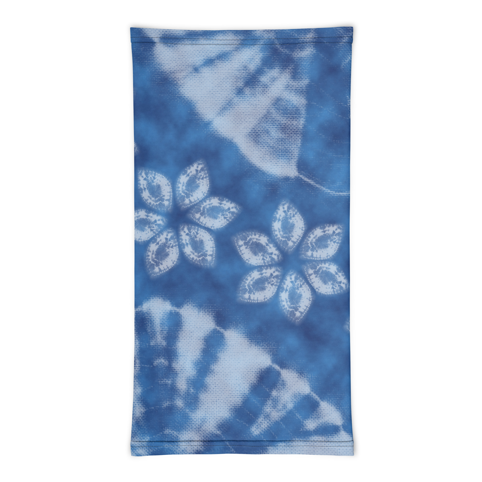 Indigo Shibori Neck Gaiter – All-Season Tube Scarf Inspired by Japanese Tie-Dye